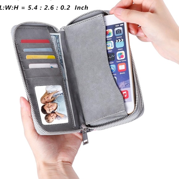 NWT Woman’s Cellphone Wallet with Dual Zipper & Removable Wristlet - Picture 6 of 12